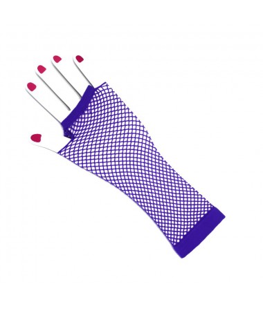 Gloves long fishnet Purple BUY